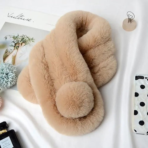 Soft Furry Winter Scarves Casual Outdoor Neck Warmer Collar