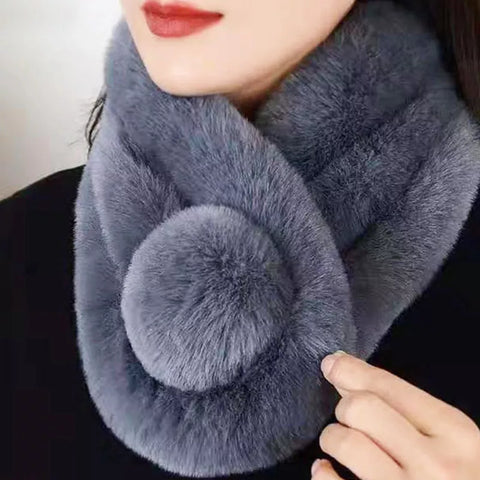 Soft Furry Winter Scarves Casual Outdoor Neck Warmer Collar