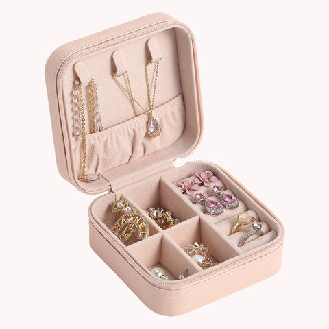 Jewelry Travel Organizer Mini Box Leather Storage