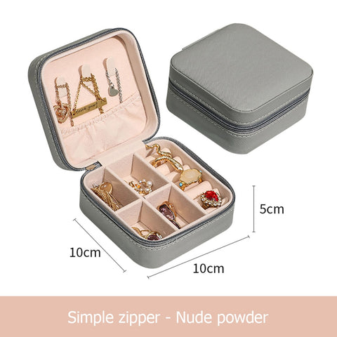 Jewelry Travel Organizer Mini Box Leather Storage