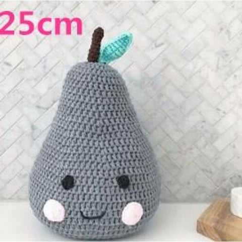 Knitted Pear Baby Bedding Pillow - gray 25cm - Pillows