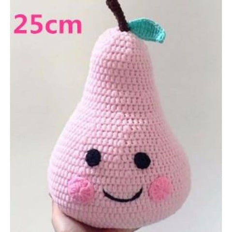 Knitted Pear Baby Bedding Pillow - pink 25cm - Pillows