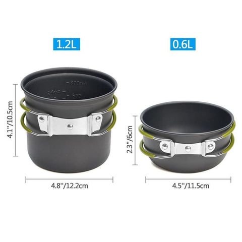 Outdoor Tableware Aluminium Alloy Cookware with Stove