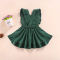 Infant Baby Girls Casual Suspender with Ruffles Skirt