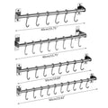 Wall Mounted Utensil Rack Stainless Steel Hanging Kitchen Rail with Removable Hooks Hanger