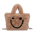 Cute & Soft Smiley Faux Fur Buckle Shoulder Bag