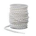 8MM Wide White Beige Chain Beads Pearls Ribbon Lace Wedding & Home Decoration