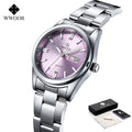 Automatic Silver Wrist Watch for Ladies