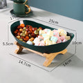 2/3 Tiers Plastic Fruit Plates With Wood Holder Stand