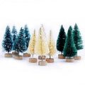 12pcs Mini Christmas Pine Tree Ornaments For Home & Office Decorations