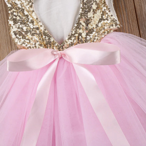 Princess Fancy Sleeveless Sequins Birthday Party Dress