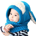 Warm Knitted Hooded Scarf Earflap Baby Hat