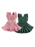 Infant Baby Girls Casual Suspender with Ruffles Skirt