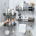 Punch-Free Bathroom Shelf Shampoo Storage Rack Organizer