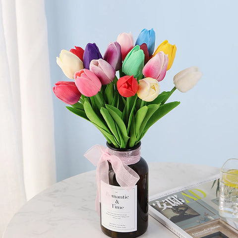 10PCS Fake Tulips Artificial Flower Real Touch for Home Decoration