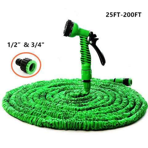 Expandable Water Hose Pipe Extendable Car Wash EU/US Connector 25FT-200FT