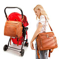 7-in-1 Baby Diaper Leather Bags with Changing Pad
