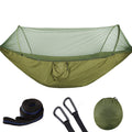 Camping Hammock with Mosquito Net Pop-Up Light Portable Outdoor Parachute Swing