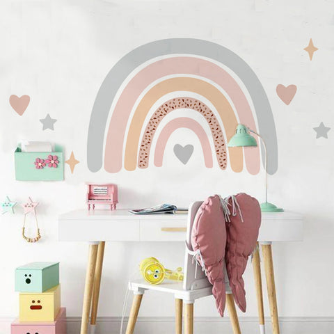 Big Rainbow Home Decor Wall Sticker Self-Adhesive for Children's Room Nursery Nordic Kid Stickers