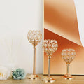 Wedding Gold-Colored Wrought Iron Candle Holders