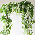 Wisteria Artificial Flower Vine Ivy Leaf Garland Silk Rattan String Vine Arch Flower Home & Garden Decoration