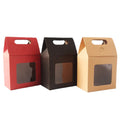 12/24/48pcs Kraft Paper Portable Gift Bags with Clear Window Seal (Kraft Bags for Events)