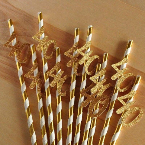 10Pcs Paper Straw With Numbers