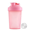400 Ml Whey Protein Powder Mixing Bottle Sports Fitness Gym Bottle Outdoor Portable Plastic Drinking Bottle Sports Shaker Bottle - pink 