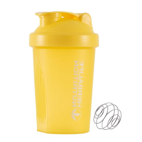 400 Ml Whey Protein Powder Mixing Bottle Sports Fitness Gym Bottle Outdoor Portable Plastic Drinking Bottle Sports Shaker Bottle - yellow - 