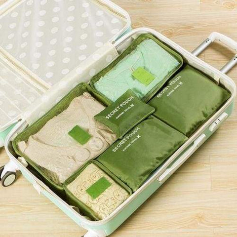 6Pc Candy Color Travel Packing Cube Organizer Bags - A - Travel Accessories