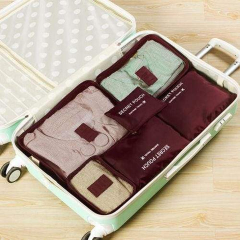 6Pc Candy Color Travel Packing Cube Organizer Bags - D - Travel Accessories