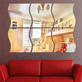 6pcs/set DIY S Shaped Acrylic Mirror Effect Wall Sticker - Wall Stickers