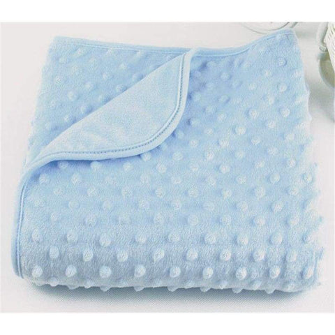 75Cm X 100Cm Fleece Newborn Baby Blanket - Blue - Bedding