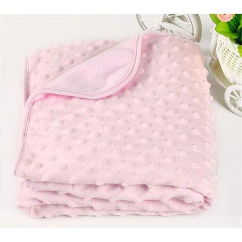 75cm x 100cm Fleece Newborn Baby Blanket - Pink - Bedding
