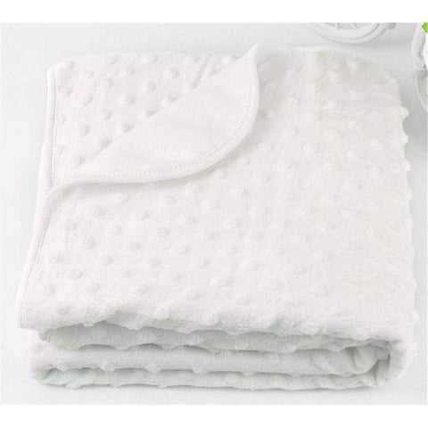 75Cm X 100Cm Fleece Newborn Baby Blanket - White - Bedding