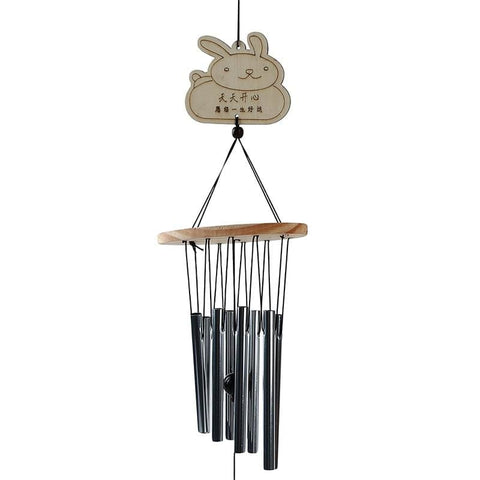 8 Tubes Wind Chime Bells Hanging Home Car Outdoor Yard - Rabbit