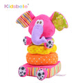 Baby Plush Soft Pink Elephant Stackable Toy For Children 0-24 Months Cotton Educational Toys