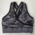 Camo Seamless Padded Sports Bra Yoga Tops Clothes