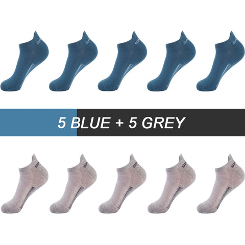 10 Pairs Breathable Cotton Men Ankle Socks Sports Thin Cut Size