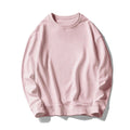 Round Neck Solid Cotton Long Loose Fit Sweatshirts
