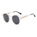 Male Classic Round Retro Grey Frame Sunglasses