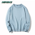 Round Neck Solid Cotton Long Loose Fit Sweatshirts
