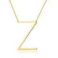 Alphabet Initial Pendants Gold Stainless Steel Choker Necklace