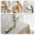 Cotton Linen Tablecloth Rectangle Leaf Print Modern Table Cover