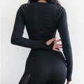 Tummy Control Gym Suit Tops Long Sleeve and High Waist Leggings Tights