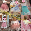 1st Birthday Baptism Bow Lace Long Sleeve Party Dresses