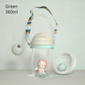 Baby Sippy Cup Drinking Water Bottle Leakproof V-Straw Anti-choked Handle/Shoulder Strap Cup