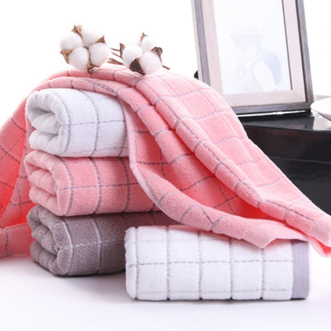 100% Cotton Plaid Bath Face Towel