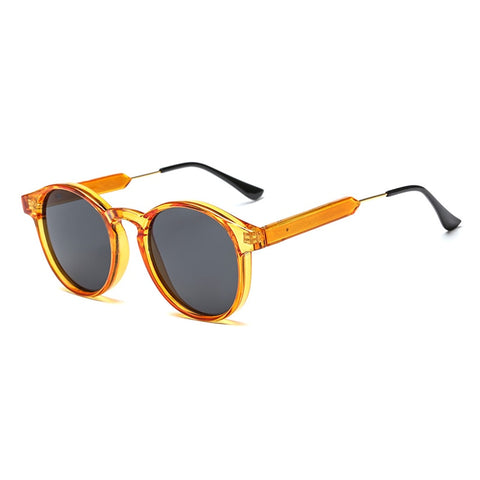 Male Classic Round Retro Grey Frame Sunglasses