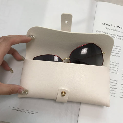 Leather Soft Glasses Case Portable Sunglasses Box Bag